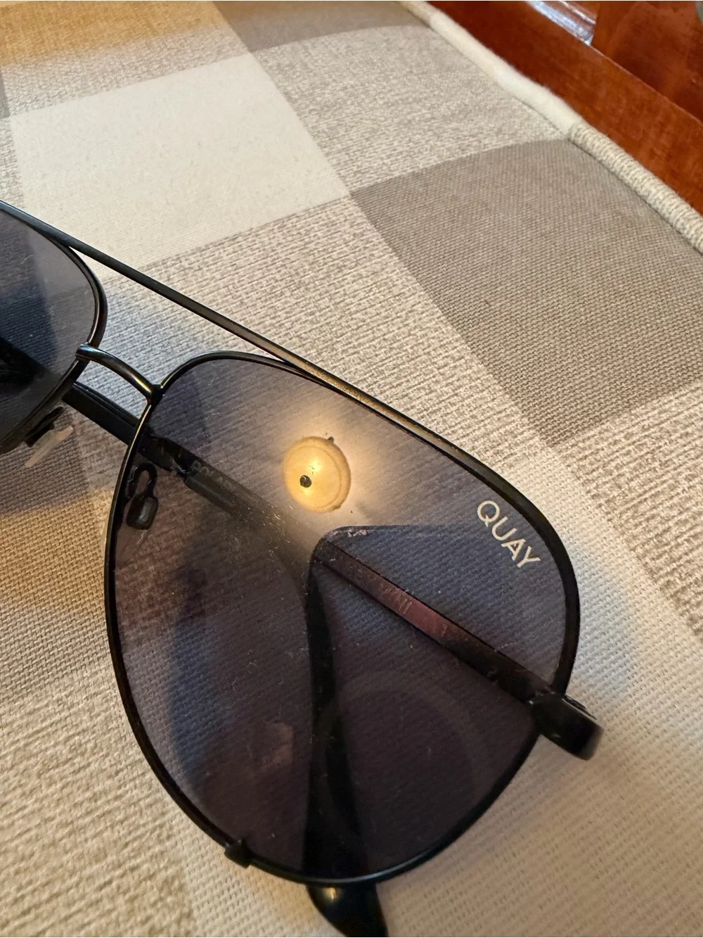 Quay Australia Black Aviator Sunglasses
